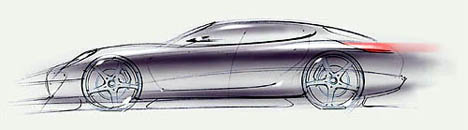 Conceptual drawing of the soon to be built Porsche Panamera